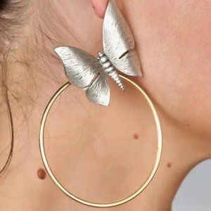 ZeyDor Butterfly Hoop Earrings